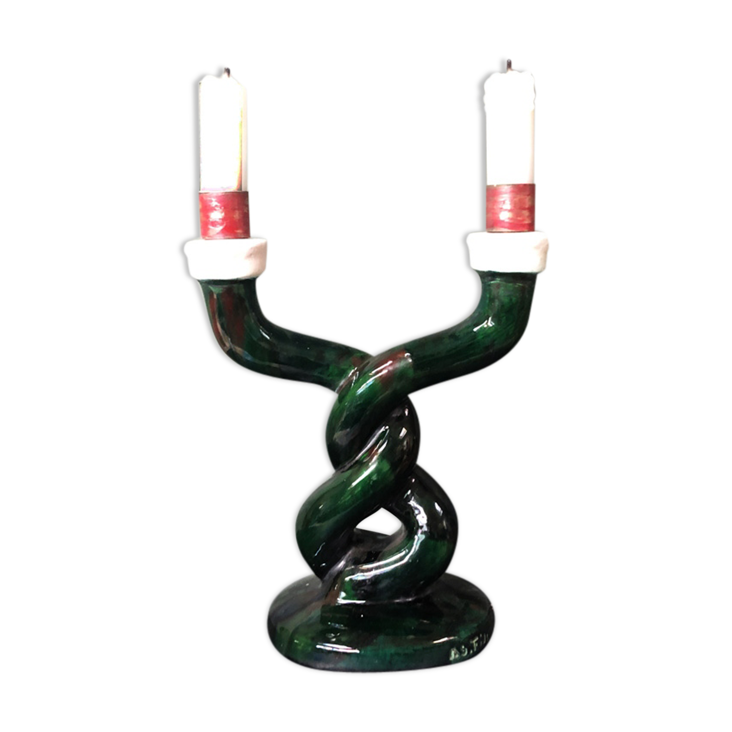 Vintage table lamp glass candles