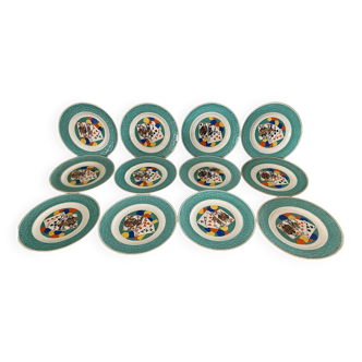 Earthenware plates playing cards, 1920