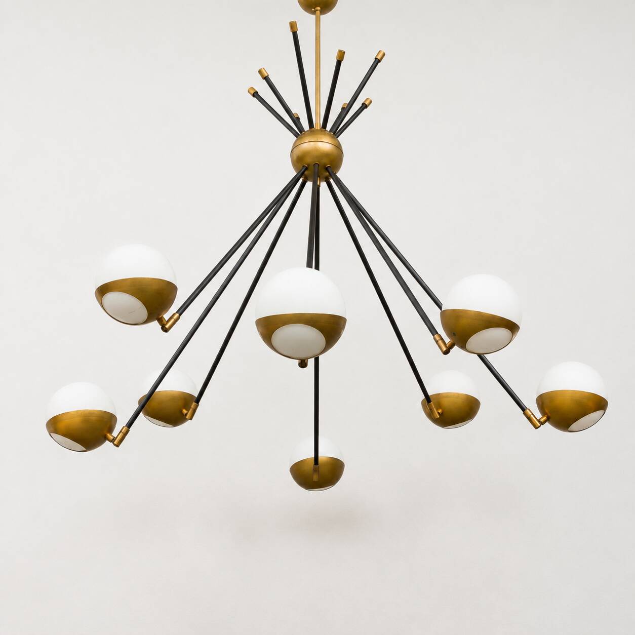 Italian Brass Sputnik Chandelier In Stilnovo Style