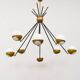 Italian Brass Sputnik Chandelier In Stilnovo Style
