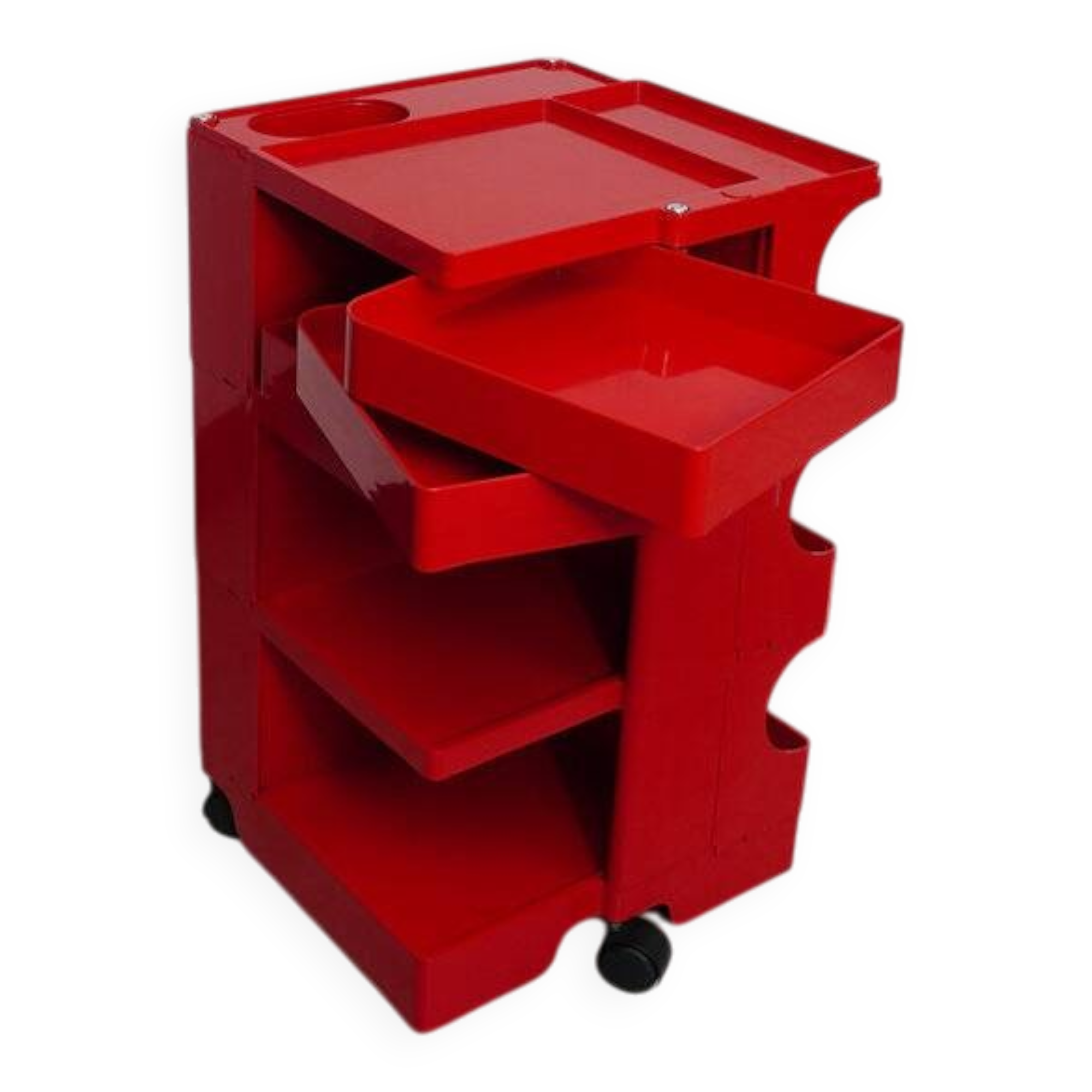 Bieffeplast "Boby" red rolling trolley, Joe Colombo - 1970s