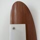 Pair of vintage wall lights in thermoformed wood and opaline glass, France, 1980.