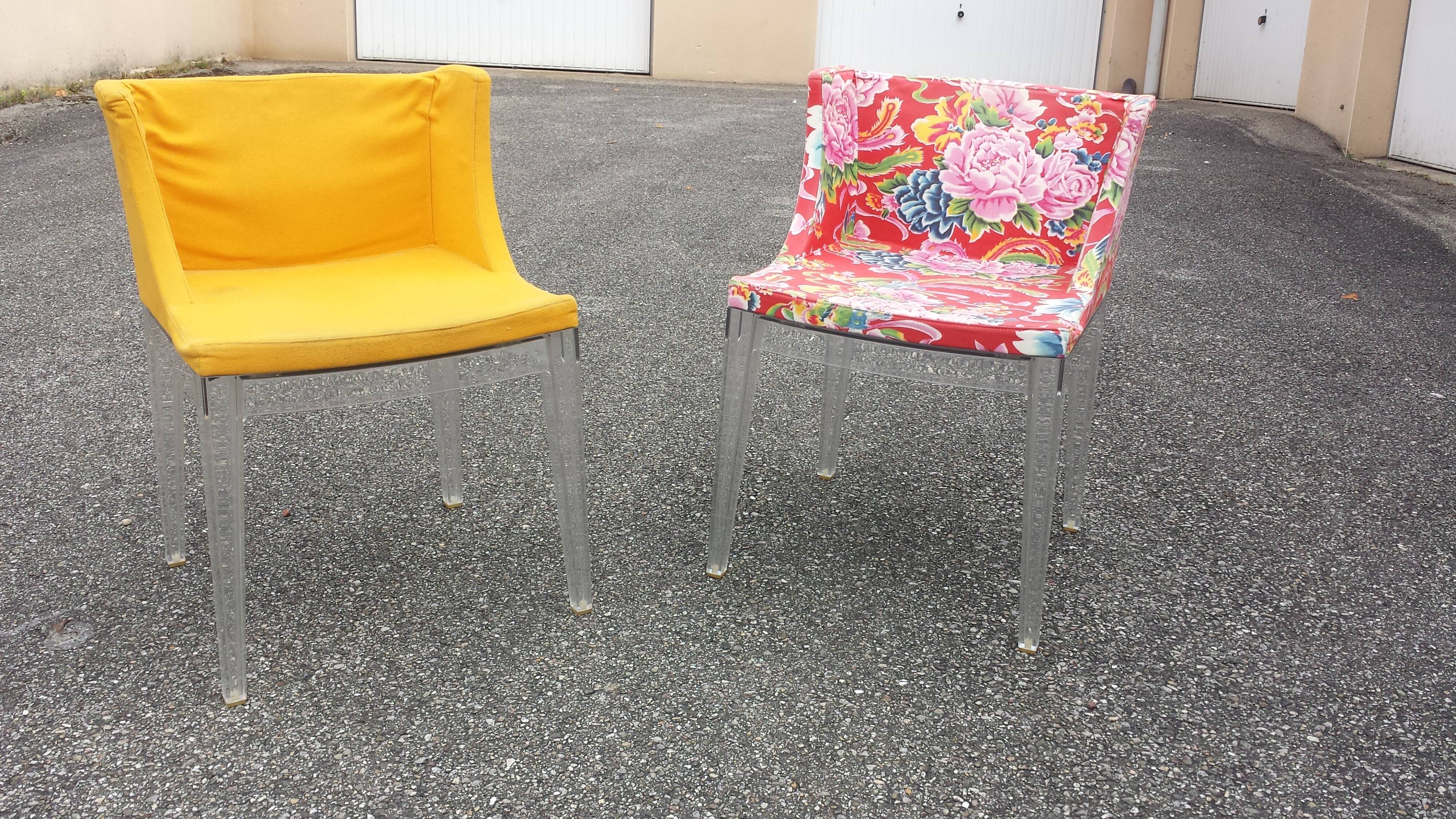 2 fauteuils Mademoiselle Kartell plexi design Philippe Starck