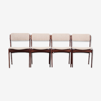 Set of four rosewood chairs, Danish design, 1970s, designer: Erik Buch, manufacturer: Oddense Maskin