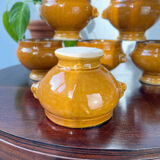 6 Onion tablespoons in ochre glazed stoneware
