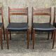 Quatre chaises teck et sky noir, esprit scandinave, vintage, années 60