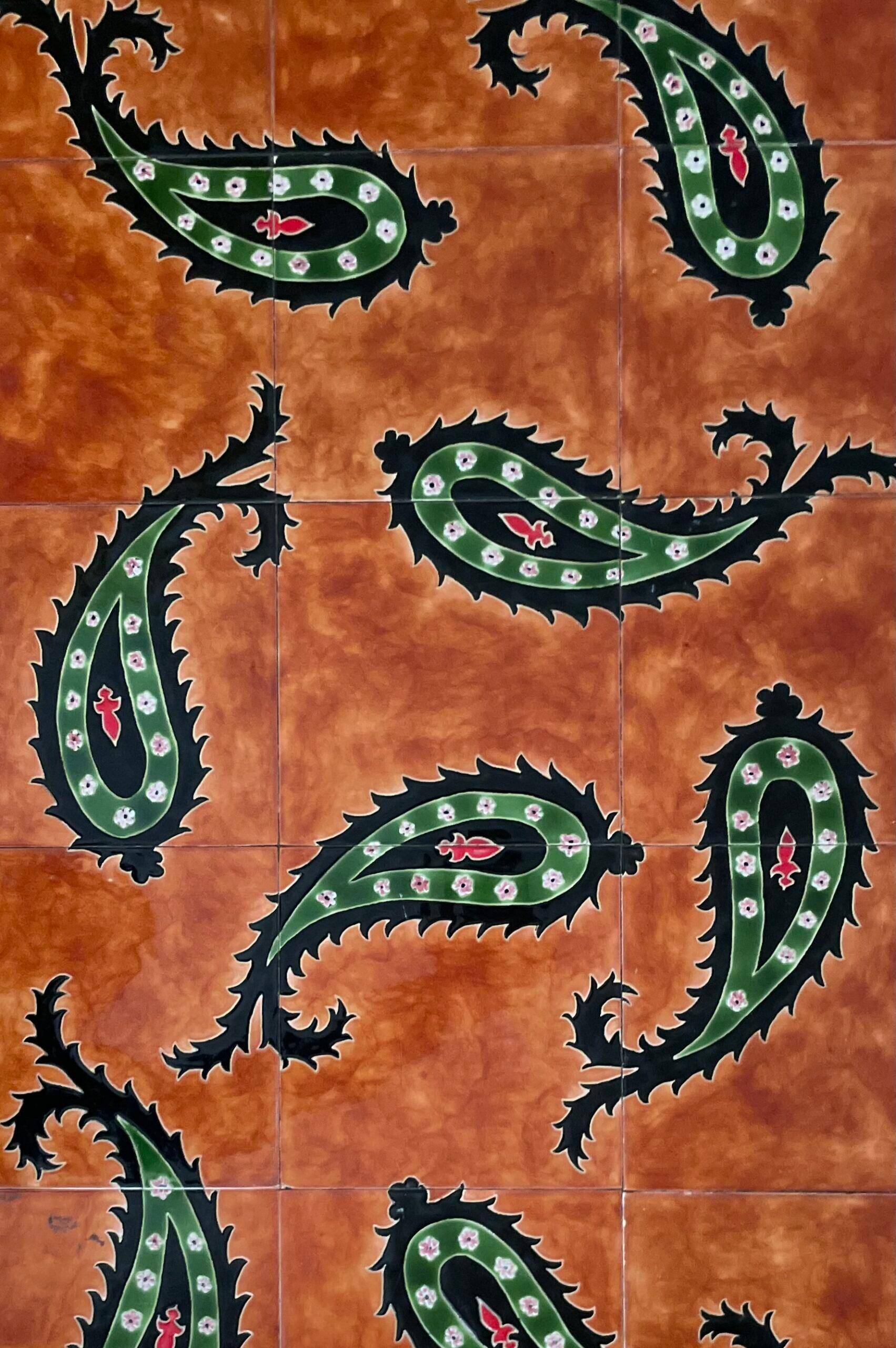 Wooden Table with Glazed Ceramic Table Top