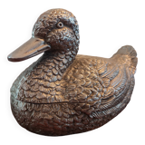 Large silver metal duck