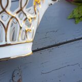 open porcelain basket fruit cup floral pattern
