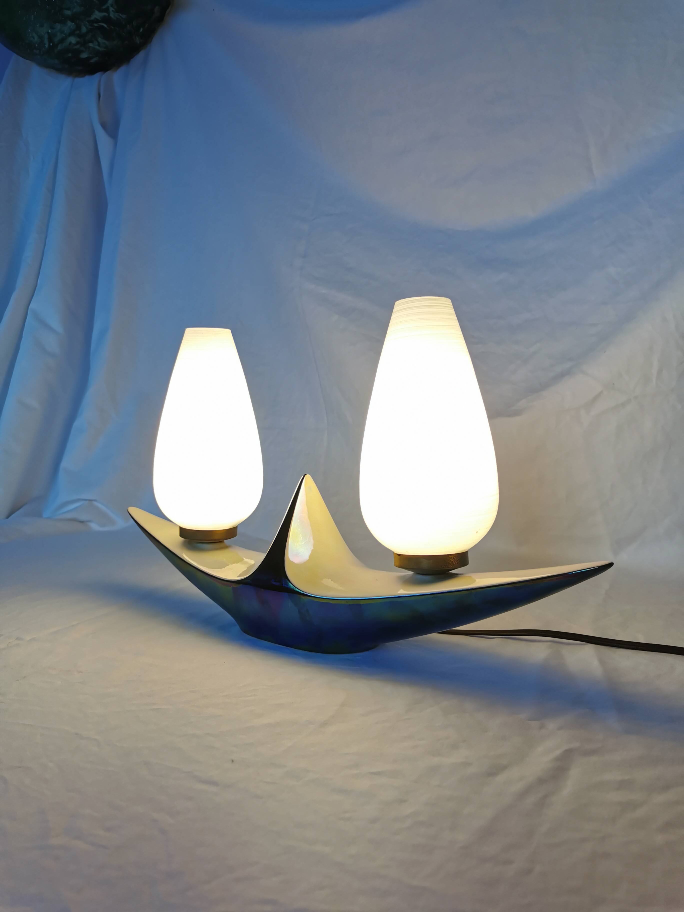 Verceram ceramic lamp, 1950, France.