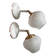 Pair of vintage white globe tilting wall sconces