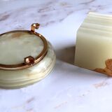 1960-70 onyx ashtray and table lighter set