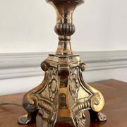 Pair of Louis XIV style table lamp from the 19th century in silver metal