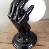 Hand and opaline globe wall light