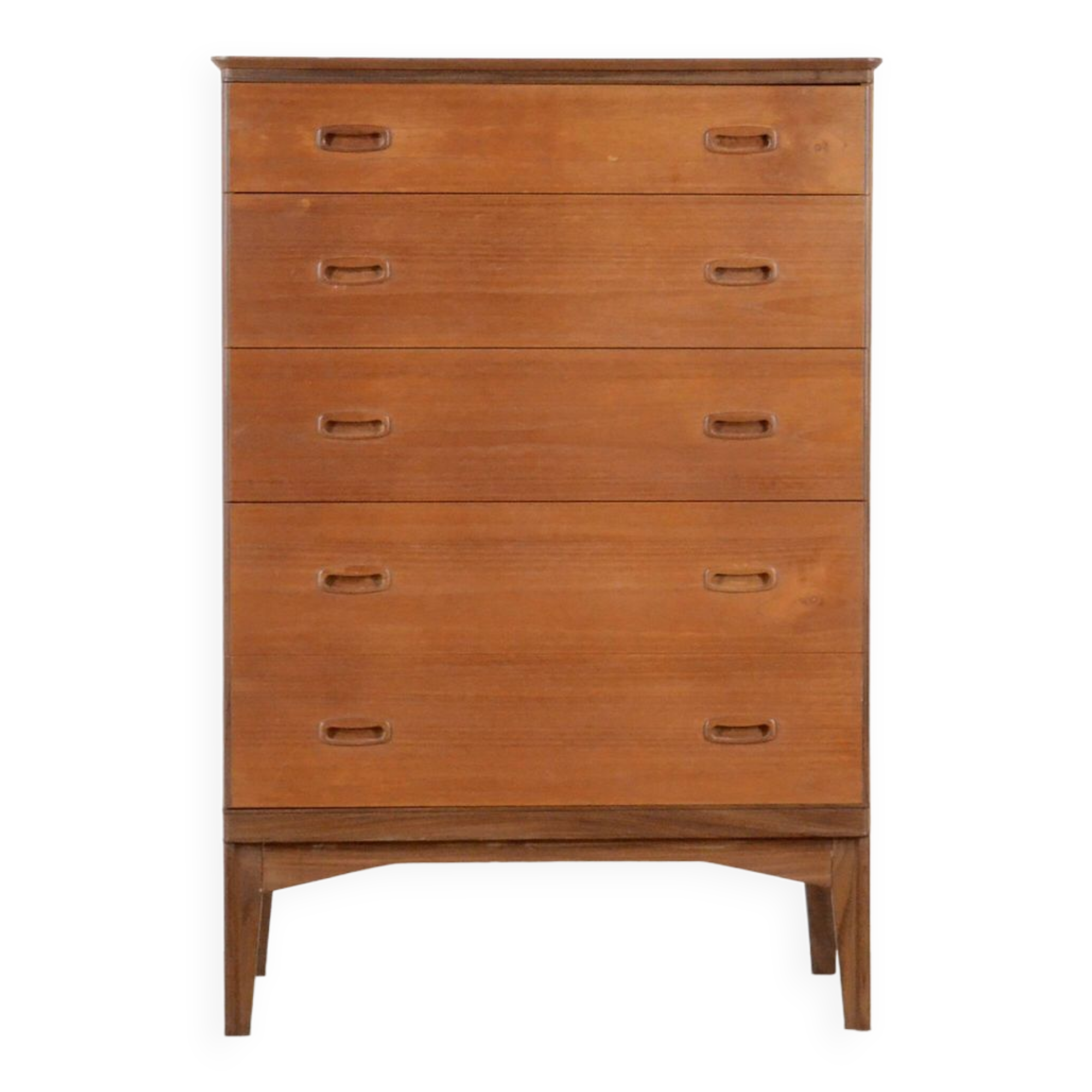 Midcentury Tallboy / Chest Of Drawers In Teak. Vintage Modern / Scandinavian / Retro / Danish Style