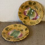 Set of 8 dessert plates in Sarreguemines barbotine