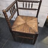 Antique corner fireplace armchair