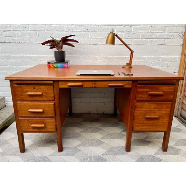 Vintage Wooden Desk With Drawers Selency, Vintage Wooden Desk With Drawers