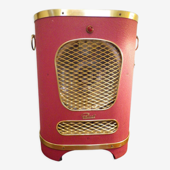 Vintage radiator on wheels in magenta / fuschia color, electric, Passat brand, 60s