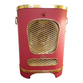 Radiateur vintage sur roulettes de couleur magenta/fuschia , électrique, marque Passat, années 60