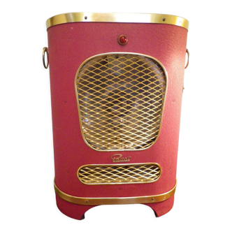 Vintage radiator on wheels in magenta / fuschia color, electric, Passat brand, 60s
