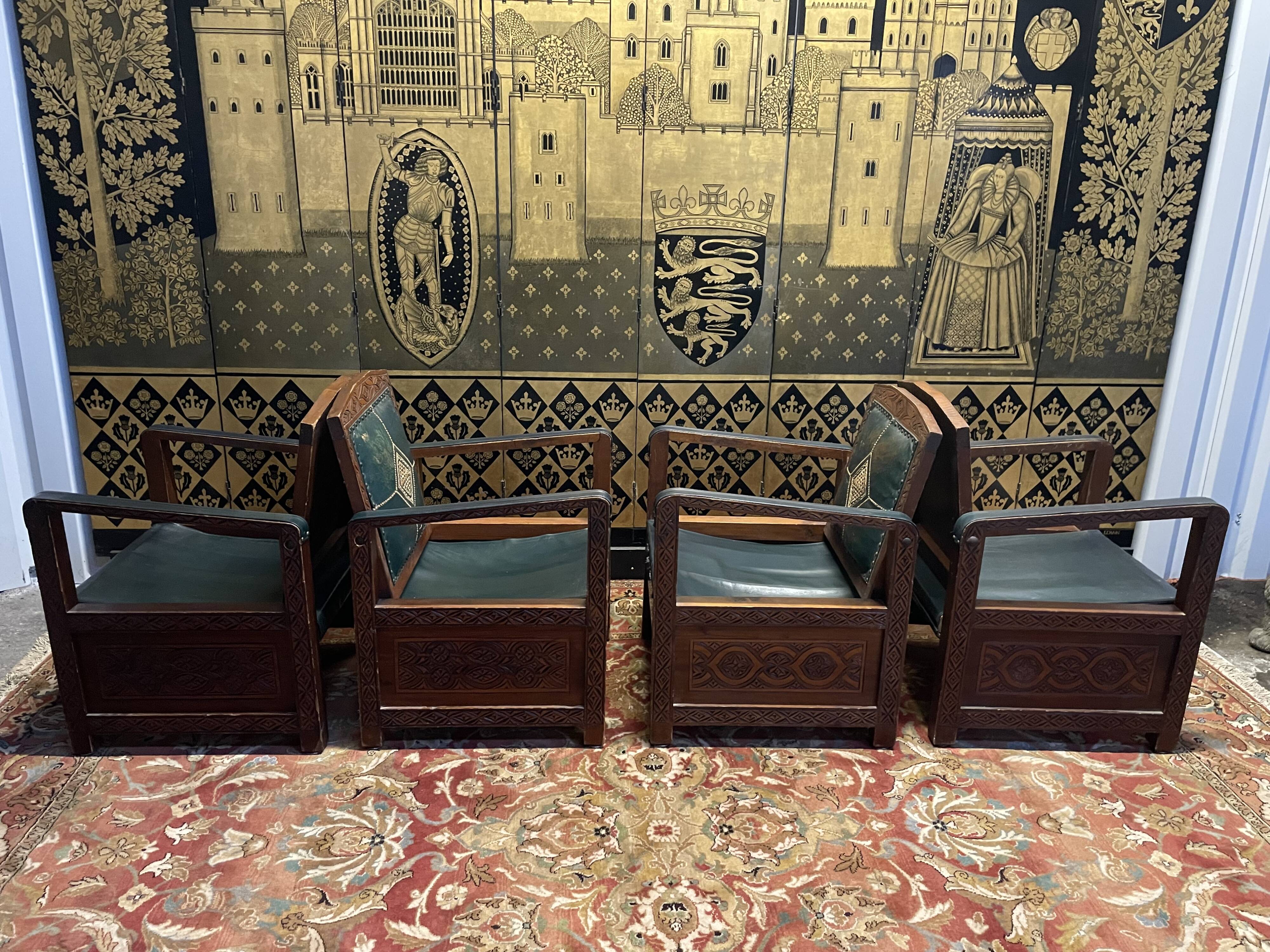 Suite of 4 Syrian style armchairs