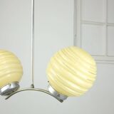 Lustre à sphère jaune Art Déco Italien