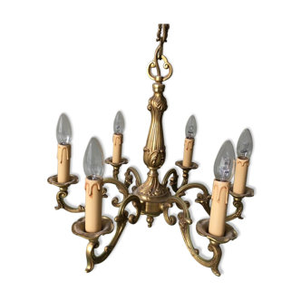 Lustre bronze doré 6 branches