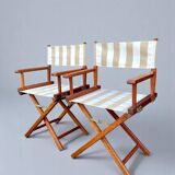 Pair of folding director's chairs