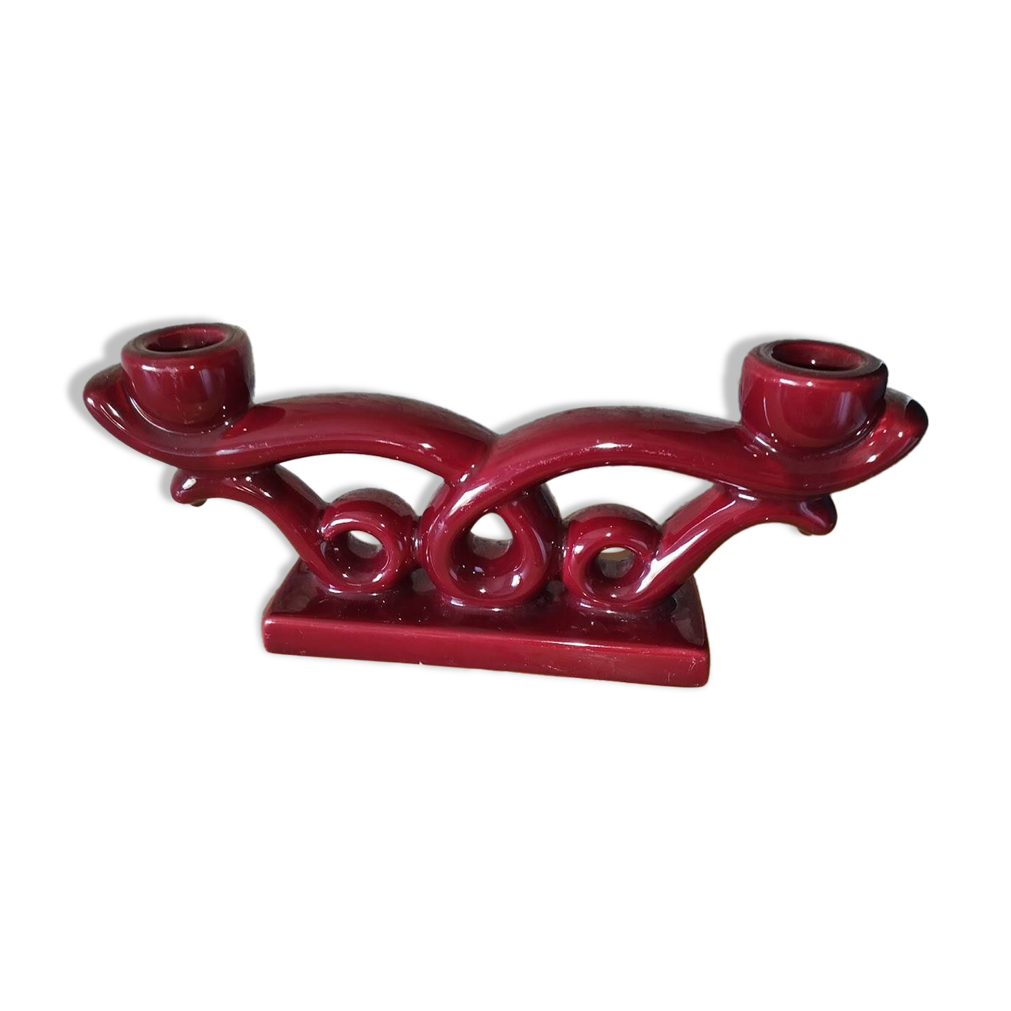 Ceramic slipware candlestick