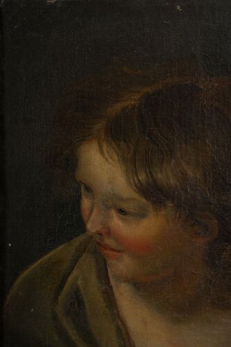 Huile sur toile portrait de jeune femme xviiie cadre dore