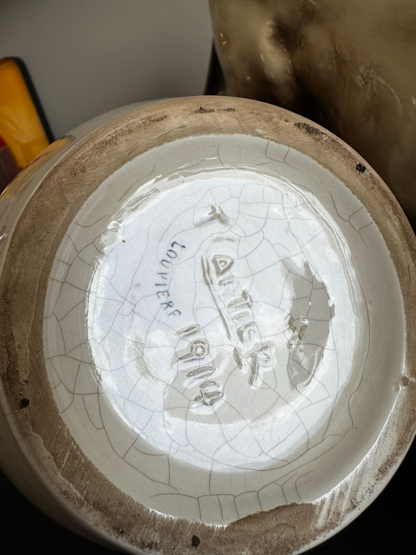 Superb Art Nouveau jug/pitcher/vase in ceramic La Louvière sign