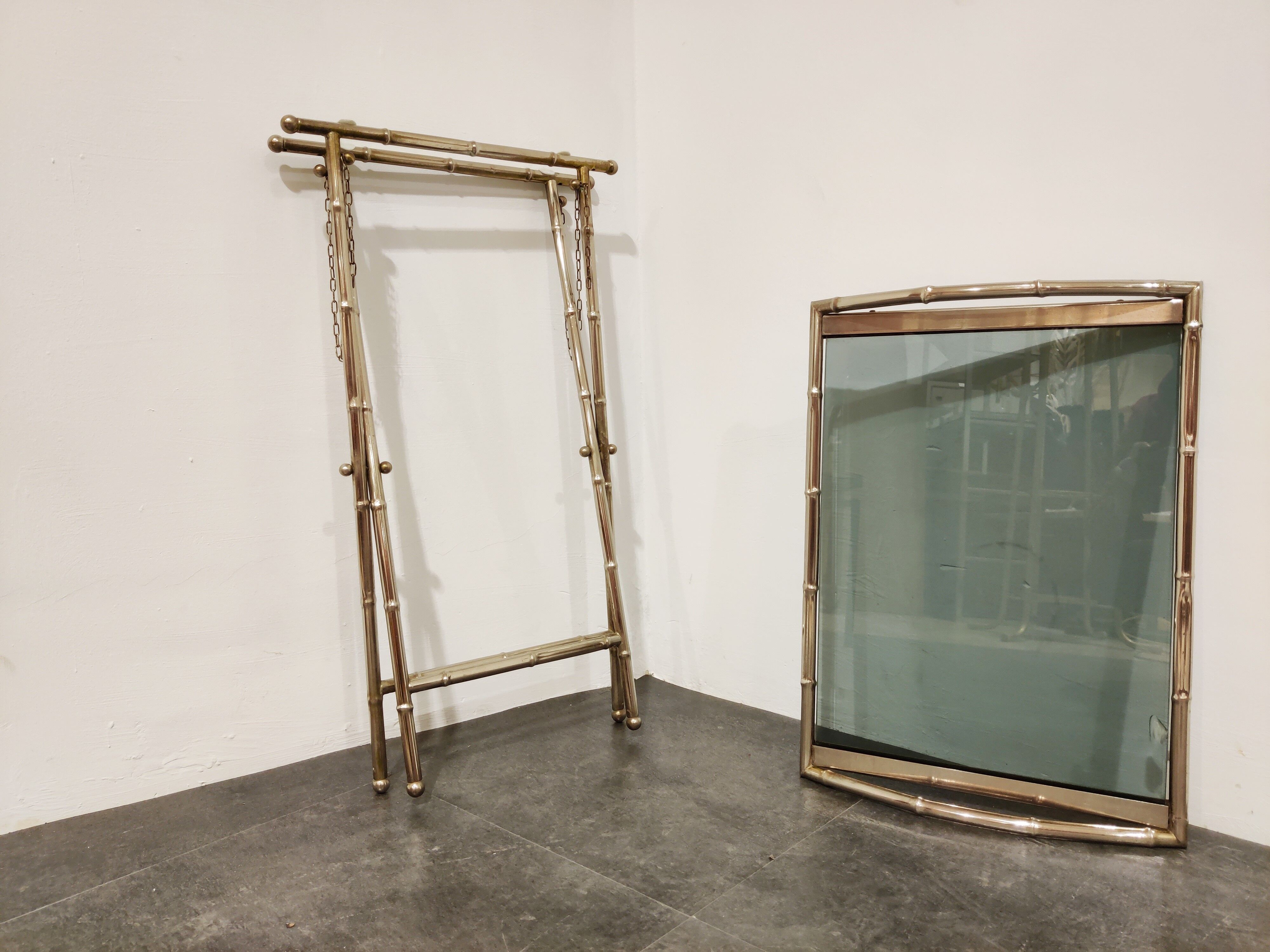 Vintage faux bamboo folding table, 1950s