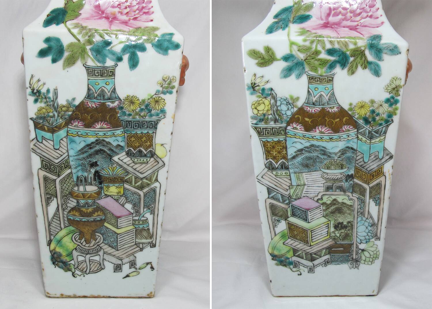 Old Chinese famille rose porcelain vase, late 19th century