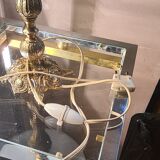 Rocaille style bronze lamp and pleated lampshade with gallon 49x25
