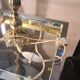 Rocaille style bronze lamp and pleated lampshade with gallon 49x25