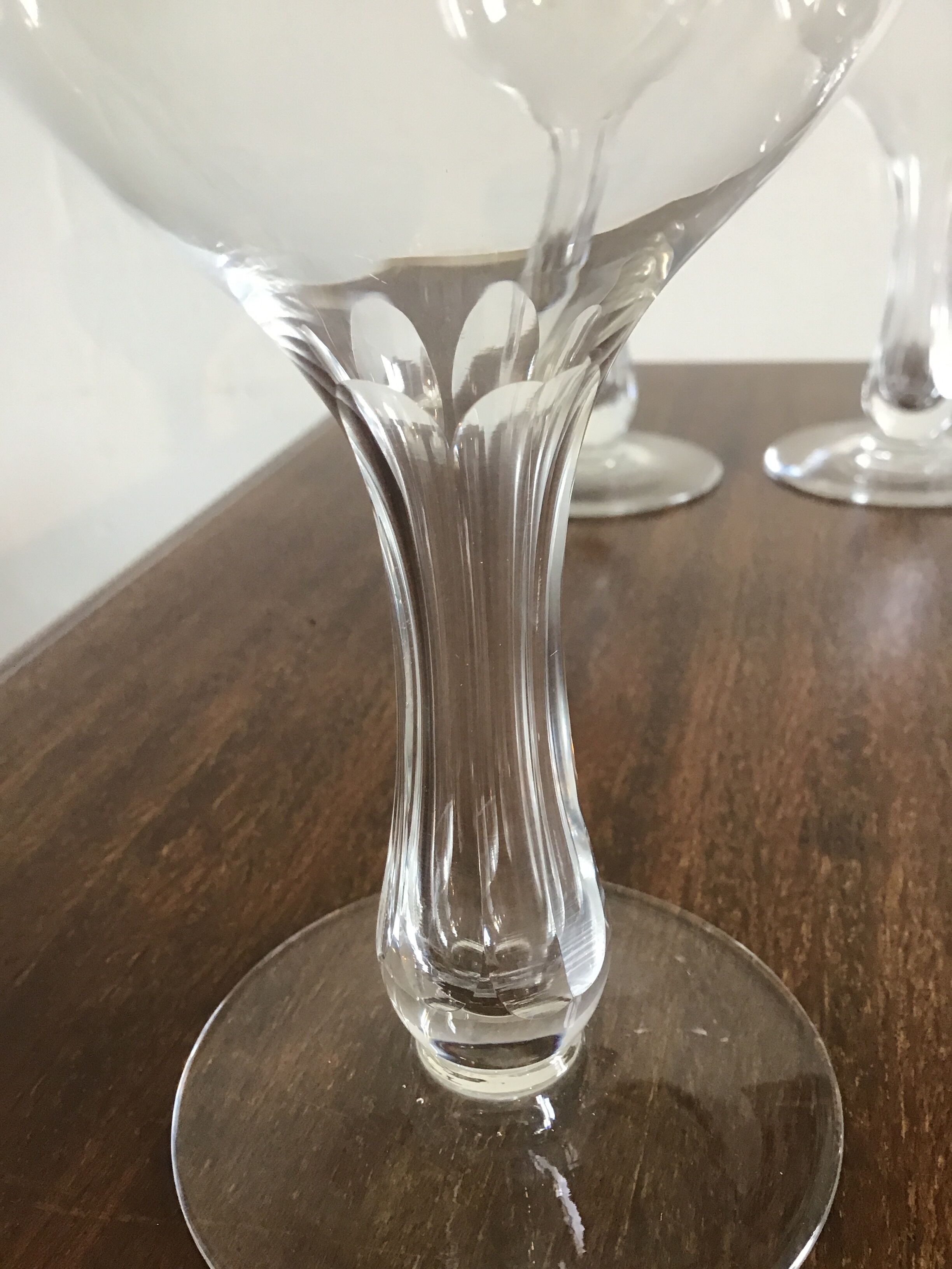 Set de 7 flûtes cristal à champagne jambe creuse Selency