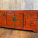 Chinese antique low cabinet 4 drawers + 2 doors
