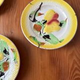 Trio assiettes barbotines poire