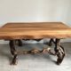 Solid wood coffee table - oak + vine roots