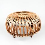 Mid-century Rattan Stool in Style of Franco Albini