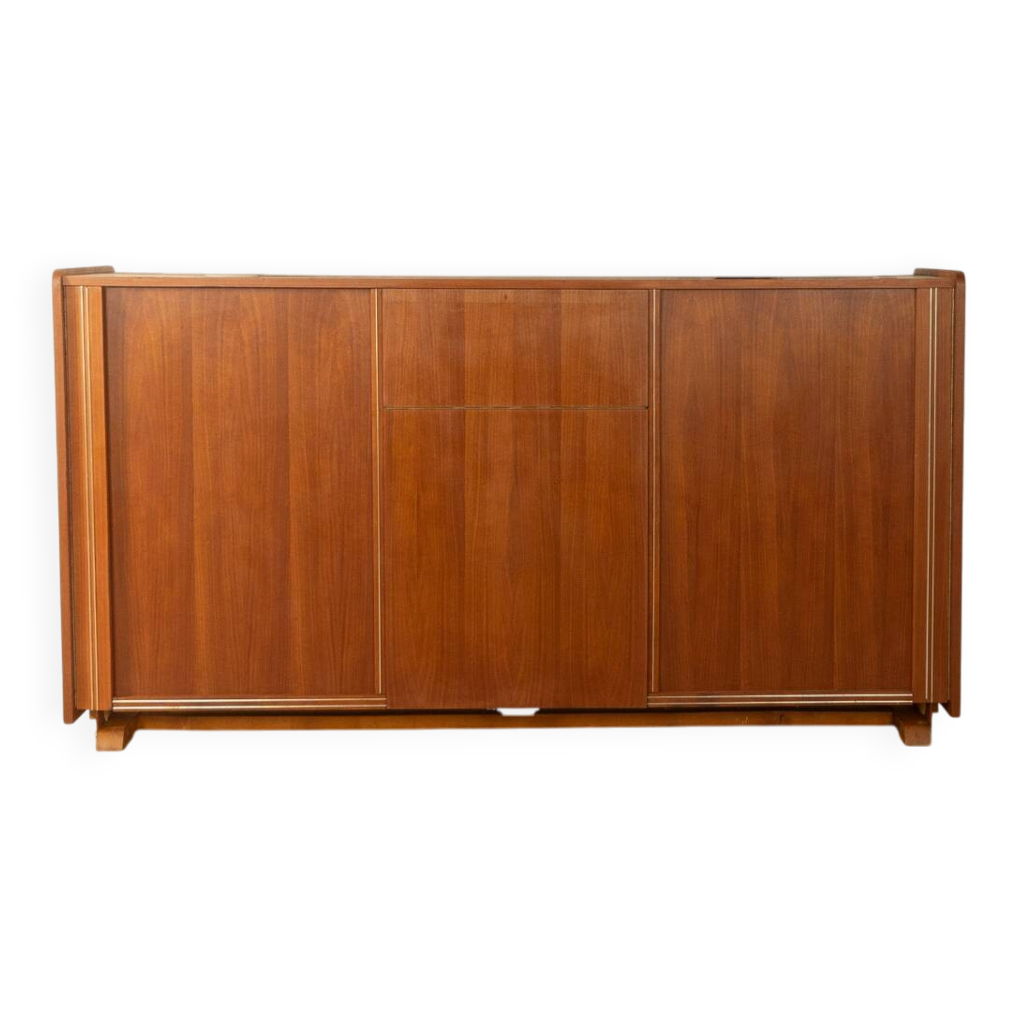 Functional folding bed from the 1960s, teak veneer