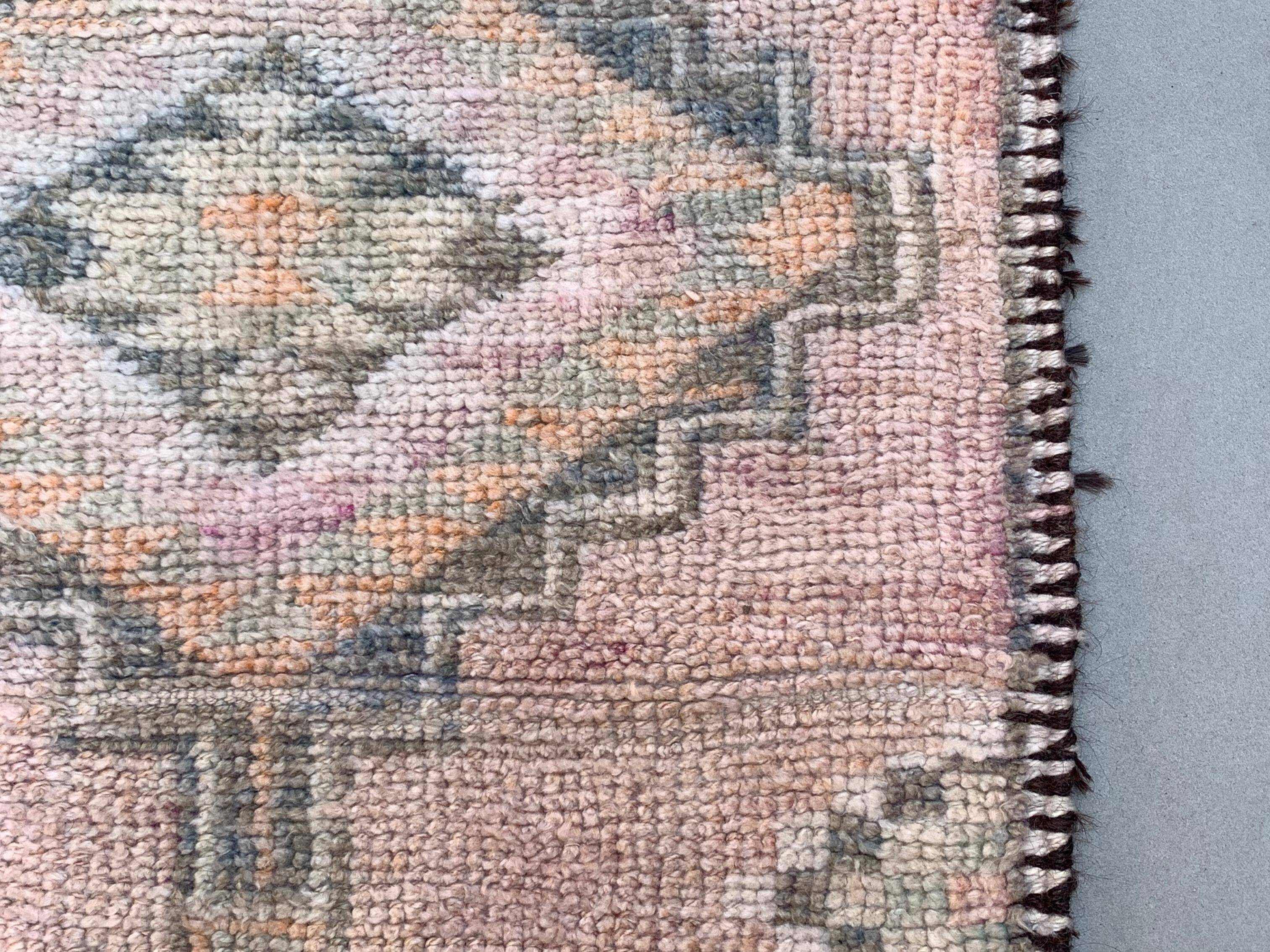 Vintage Turkish  Tribal Runner 460x83 cm veg dye wool rug tribal, handmade