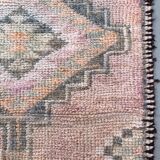 Vintage Turkish  Tribal Runner 460x83 cm veg dye wool rug tribal, handmade