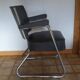Roneo industrial office chair in green faux leather with vintage chrome from the 1950s.