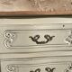Louis XV style chest of drawers in patinated cherry wood and raw wood top