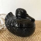 Duck box in black opaline
