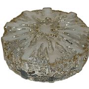 1960s 1970s Ceiling Lamp  Flush Mount in Glass & Metal Space Age Design