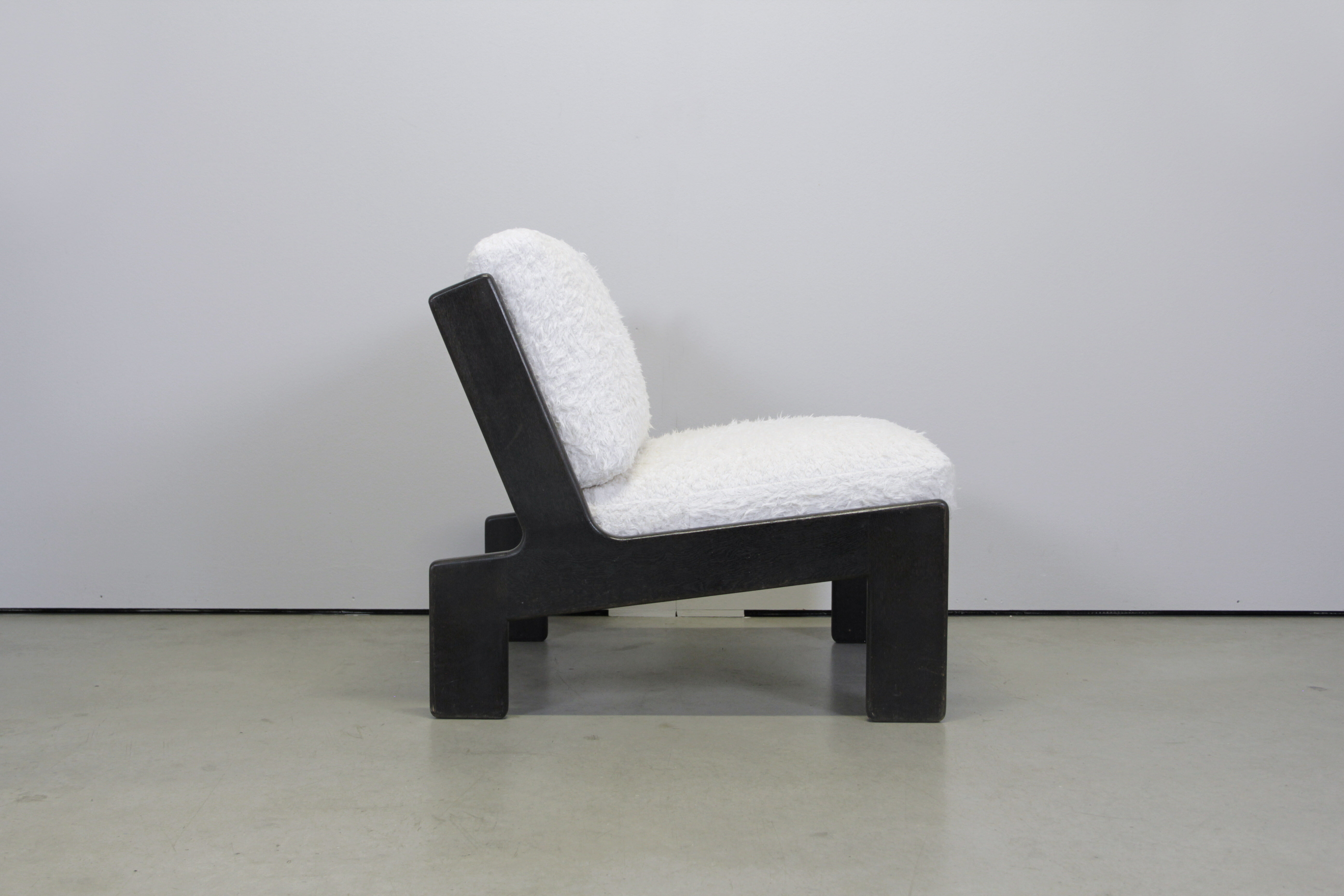 Brutalist oak lounge chair by Esko Pajamies for ASKO, Finland 1970s