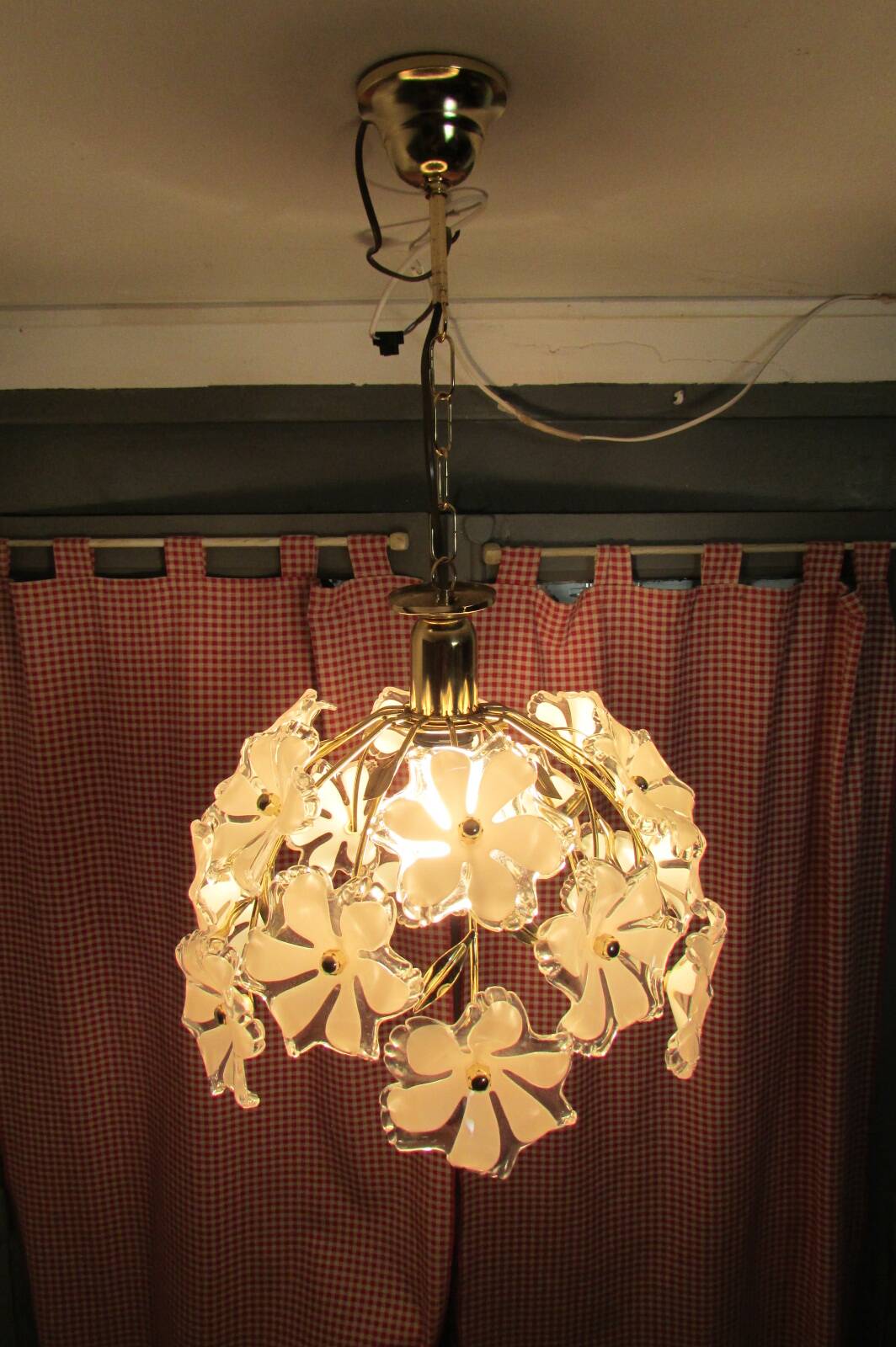 Suspension, vintage chandelier, 18 flowers